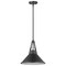 Nuvo Zelda 1-Light Pendant, E26 60W, Black, Black Metal Shade, Faux Leather Straps 60/7645 - alternate 1